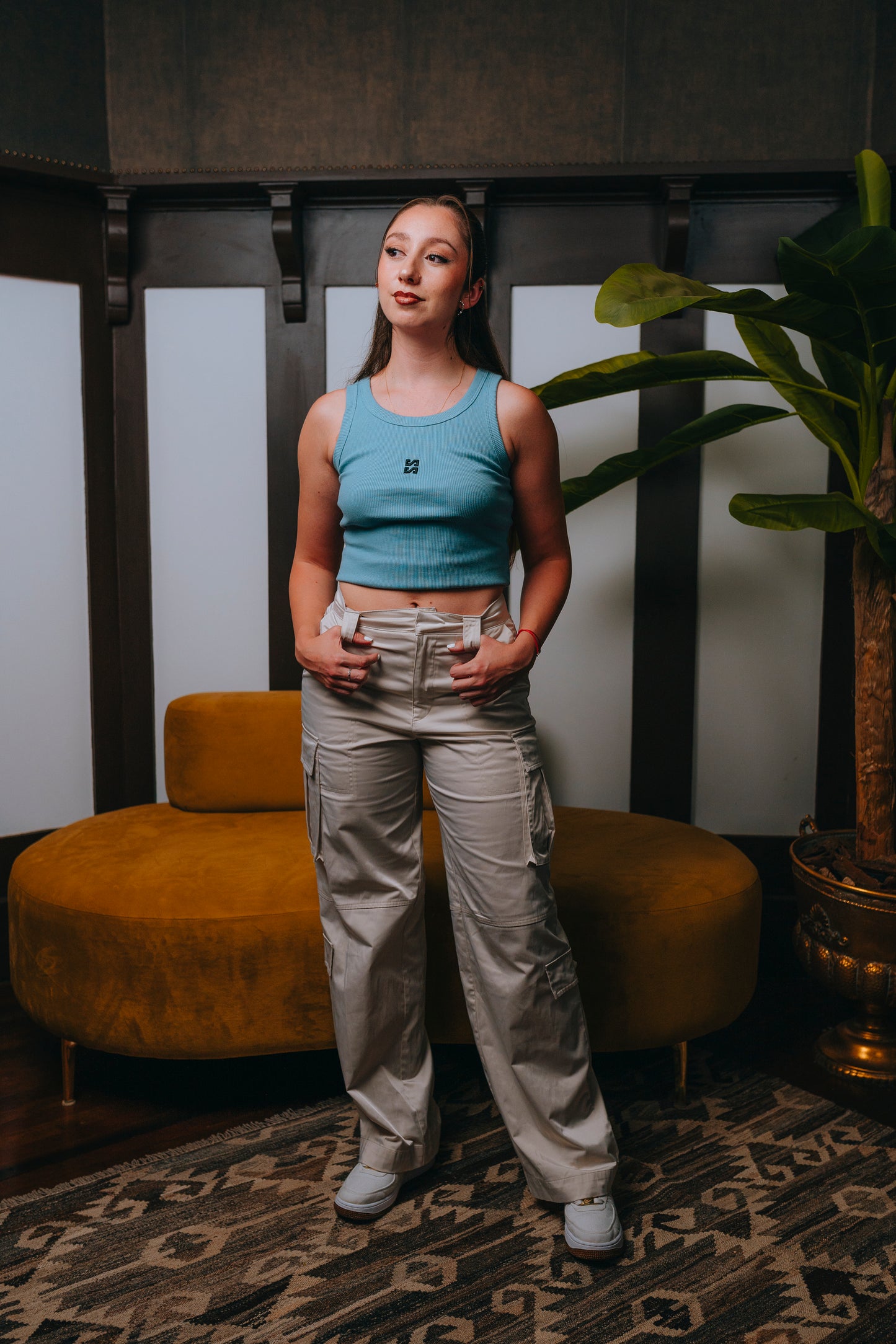 Basic Top Light Blue SS - Black