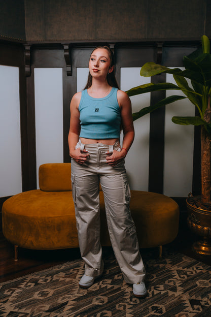 Basic Top Light Blue SS - Black