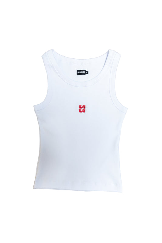 Basic Top White SS - Red