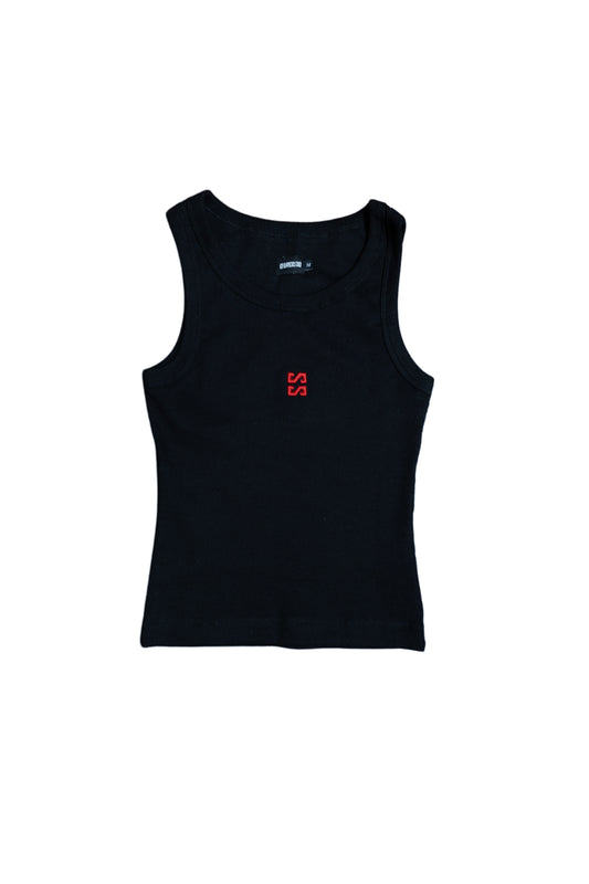 Basic Top Black SS - Red