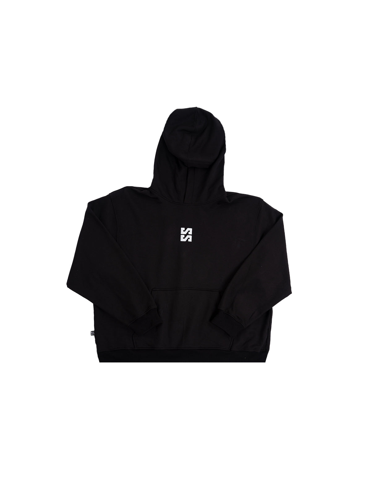 HOODIE BLACK W/WHITE LOGO PUFF